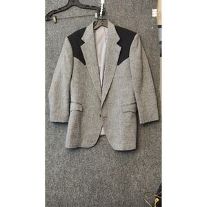 Reed St James Blazer Sport Coat Mens 44 Gray Herringbone Western Jacket USA